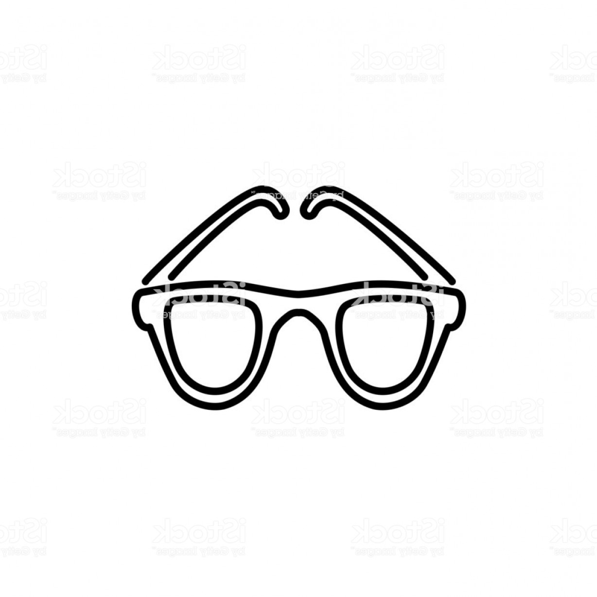 1228x1228 Black White Vector Illustration Of Round Frame Glasses Line Icon
