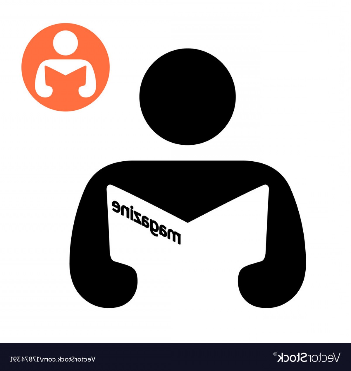 1200x1267 Man Reading A Magazine Icon Vector Hoodamathrun