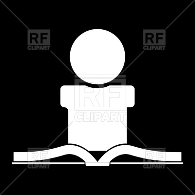 400x400 Man Reading Book White Color Icon Vector Image Of Signs, Symbols
