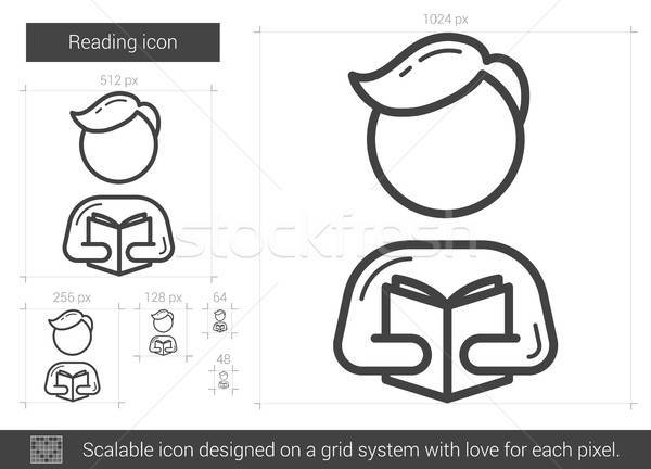 600x432 Reading Line Icon Vector Illustration Andrei Krauchuk