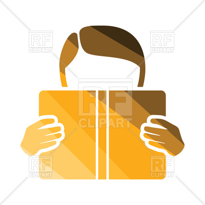 400x400 Flat Color Design Of Boy Reading Book Icon Vector Image Of People