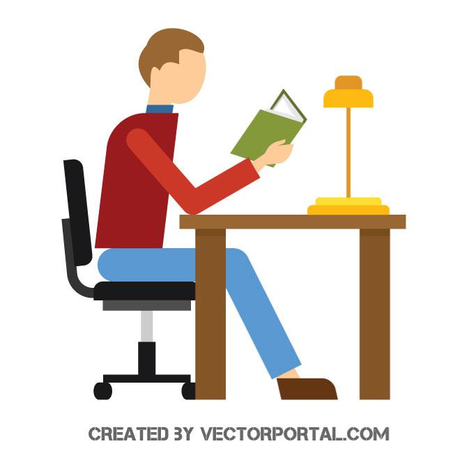 660x660 Man Reading A Book Vector Graphics