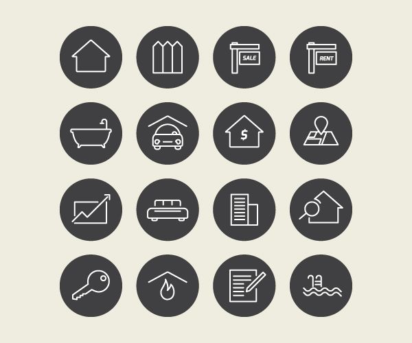 Real Estate Vector Icons 600x500 Real Estate Vector Icons