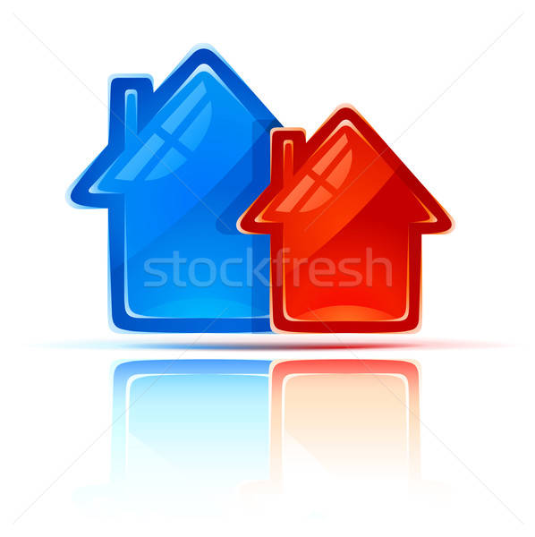 Icon Of Two Houses As Symbol Of Real Estate Vector Illustration 598x600 Icon Of Two Houses As Symbol Of Real Estate Vector Illustration