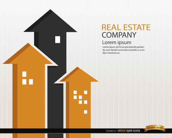 600x481 Real Estate Buildings Arrows Background Free Vector
