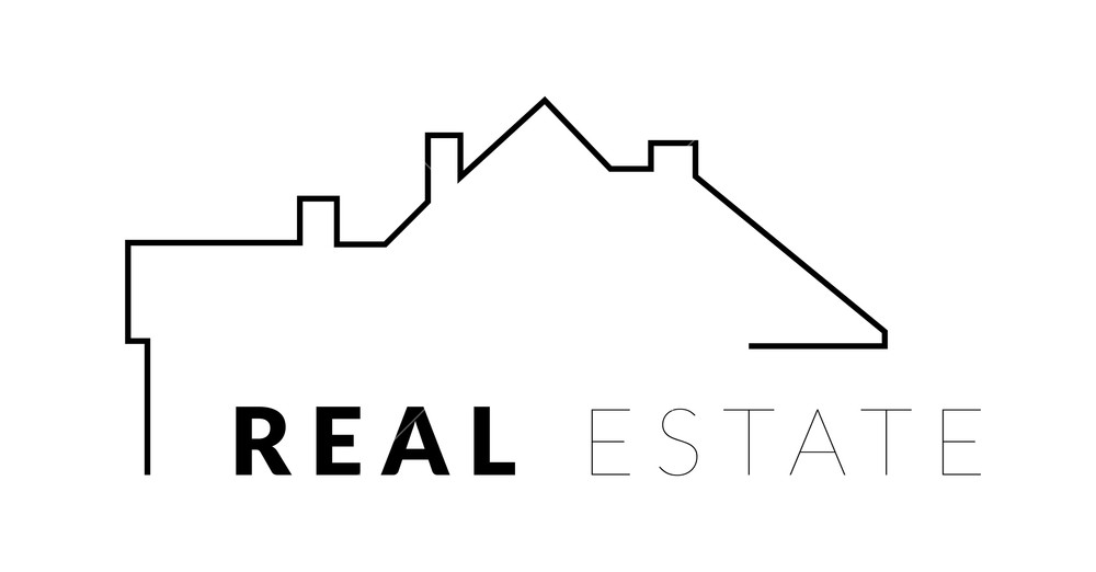 1000x522 Real Estate Vector Logo With Silhouette House And The Roof Royalty