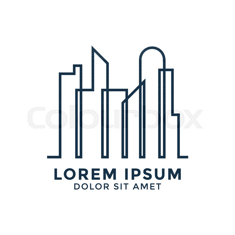 800x800 Line Art Real Estate Building Logo Stock Vector Colourbox