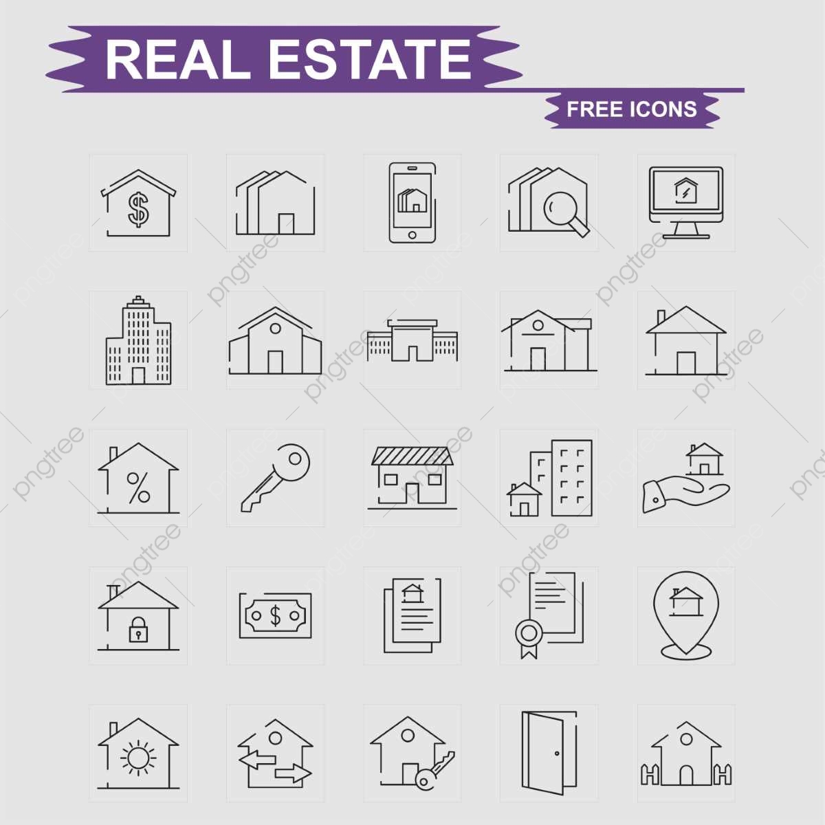 1200x1200 Real Estate Icons Set Vector, Estate, Real, Icon Png And Vector