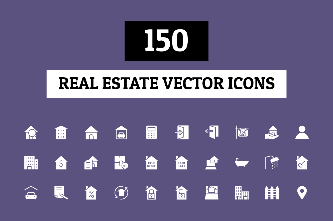 1160x772 Real Estate Vector Icons