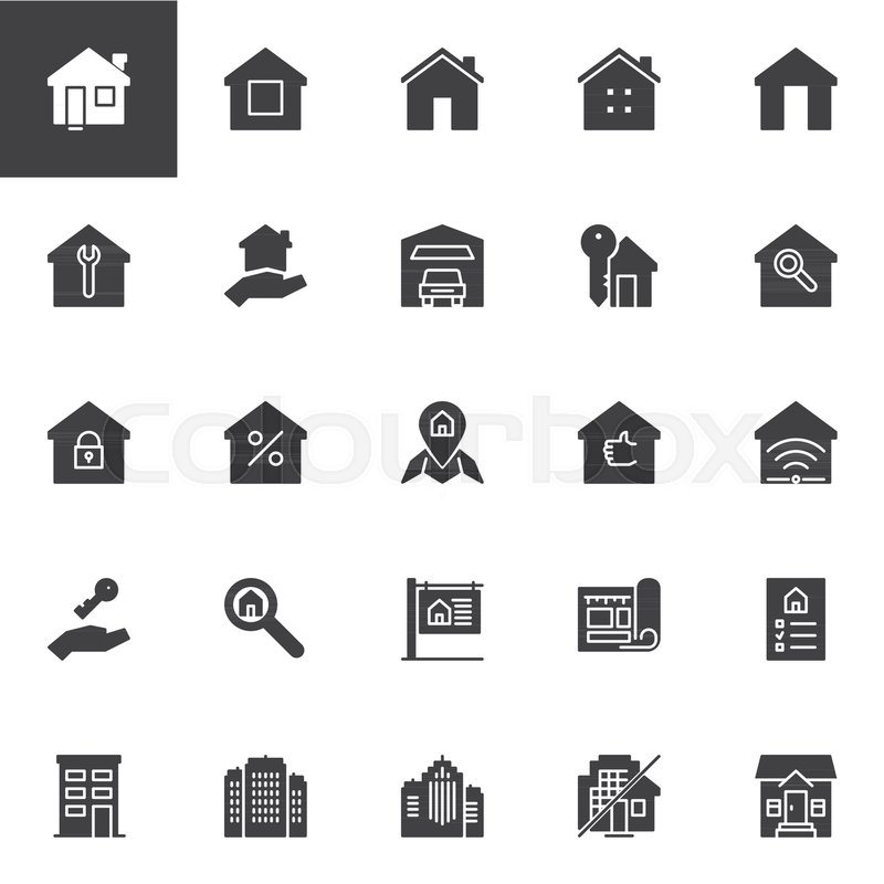 800x800 Real Estate Vector Icons Set, Modern Stock Vector Colourbox