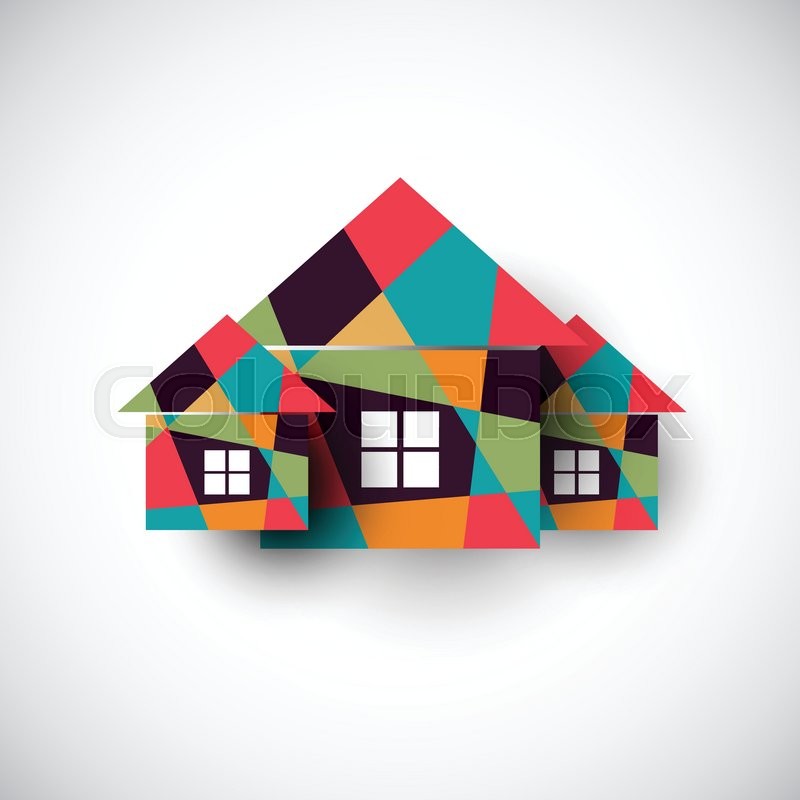 800x800 House Abstract Real Estate Vector Stock Vector Colourbox