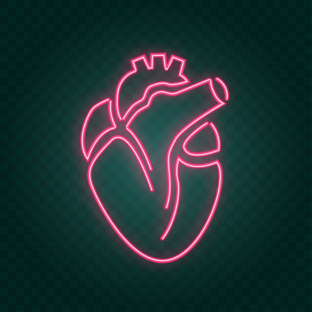 626x626 Real Heart Neon Sign Vector Premium Download
