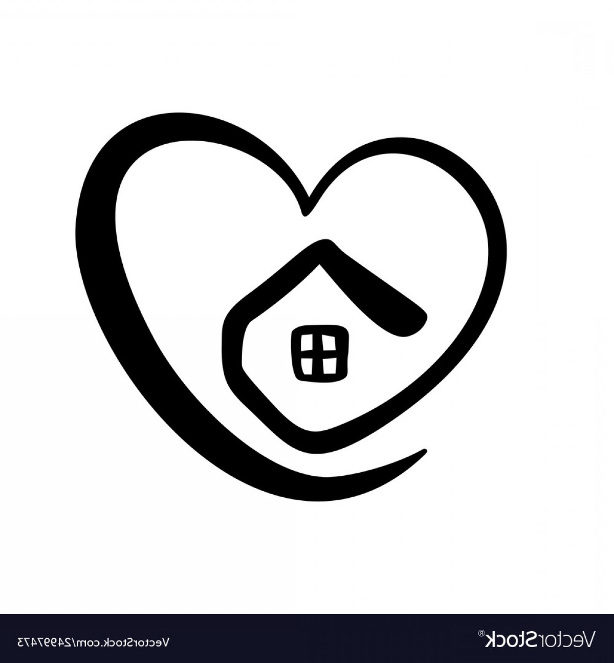 1200x1296 Simple Calligraphy House With Heart Real Vector Hoodamathrun