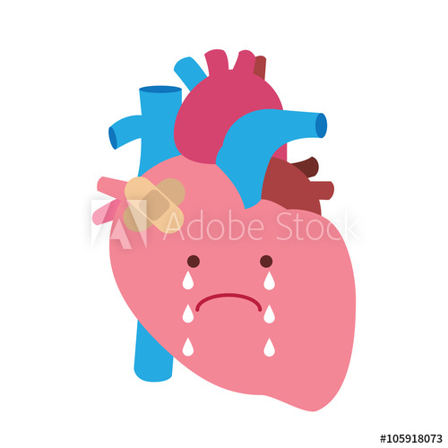 500x500 Flat Real Heart Illustration Vector Design