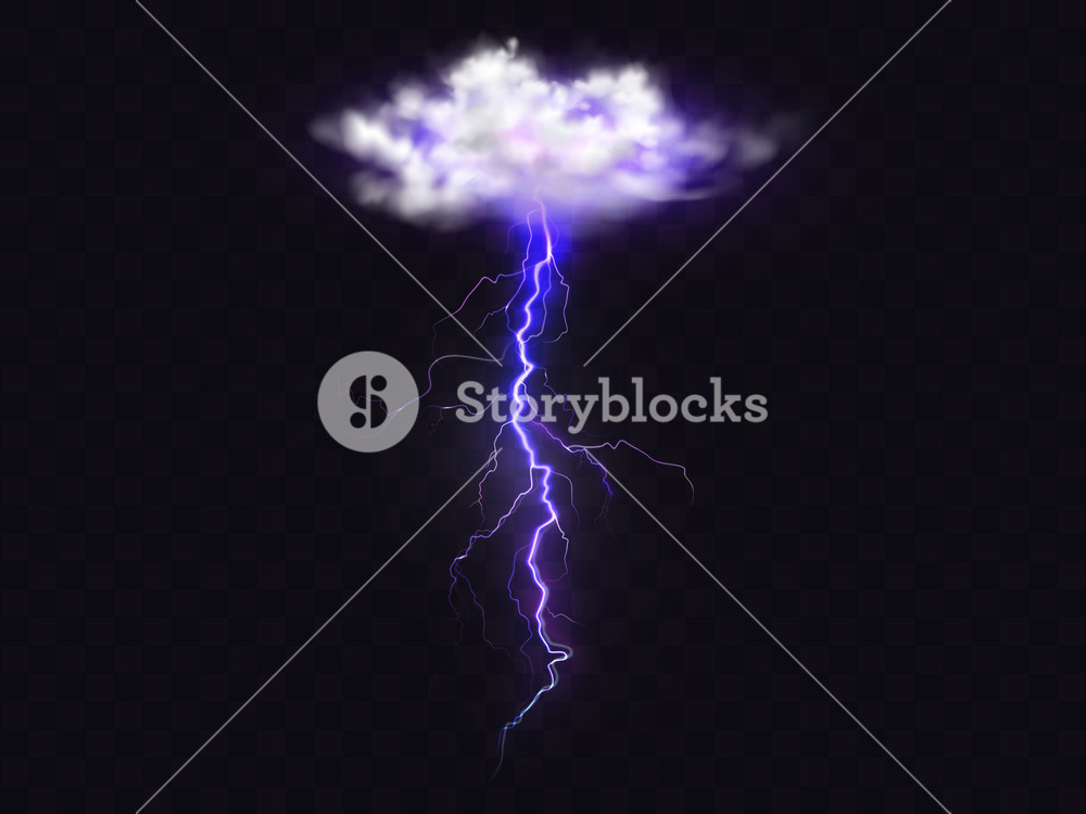 1000x750 Lightning Thunderbolt From Thunderstorm Cloud Vector Illustration