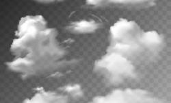 250x150 Realistic Clouds Vector Illustration Set