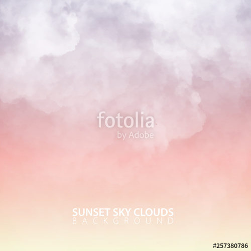 500x500 Sunset Evening Sky With White Realistic Clouds Vector