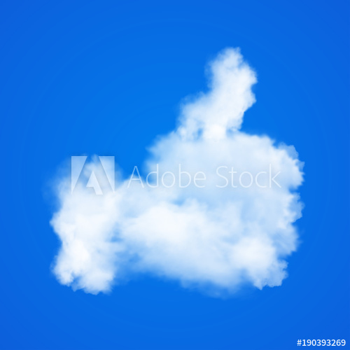 500x500 Thumb Up Icon On Blue Sky With Realistic Clouds Vector
