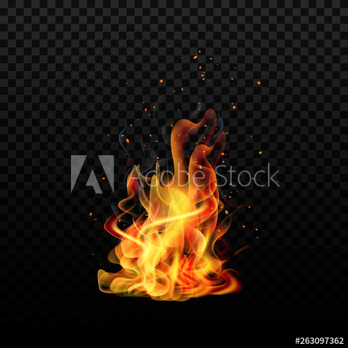 500x500 Fire Flame Sparks Flame Isolated Background Realistic Fire