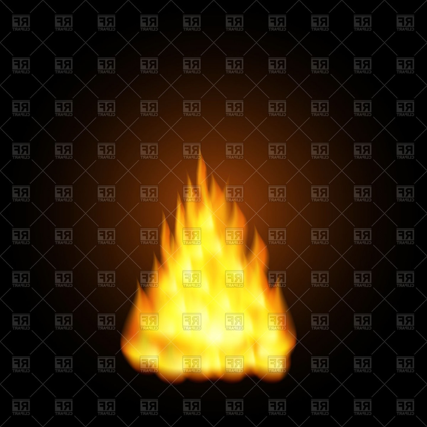 1440x1440 Realistic Fire Flame Vector Clipart Handandbeak