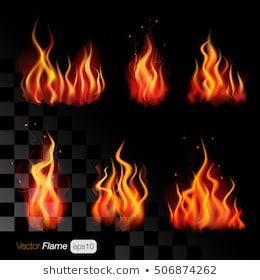 260x280 Realistic Fire Flames On Transparent Background Vector