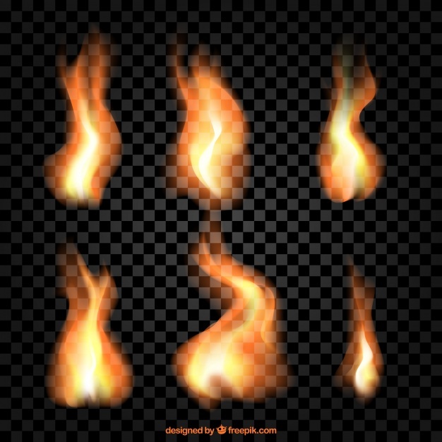 626x626 Realistic Flames Set Vector Free Download