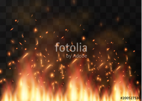500x356 Vector Realistic Fire Transparent Special Effect Element A Hot