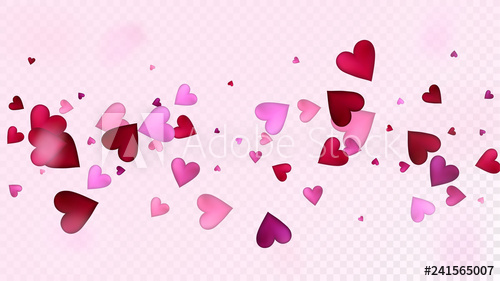 500x281 Realistic Hearts Vector Confetti Valentines Day Tender Pattern