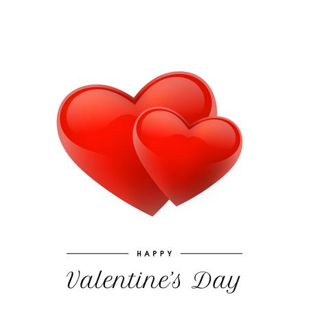450x490 Valentine's Day Background With Realistic Hearts Vector