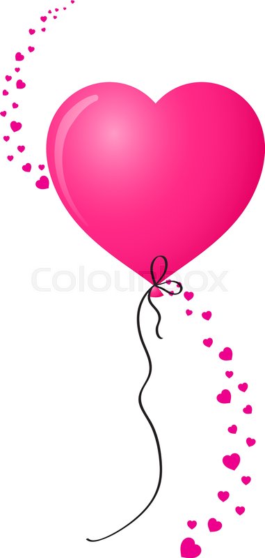 381x800 Vibrant Pink Realistic Heart Shaped Stock Vector Colourbox