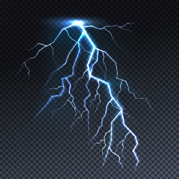 Realistic Lightning Bolt Vector at Collection of