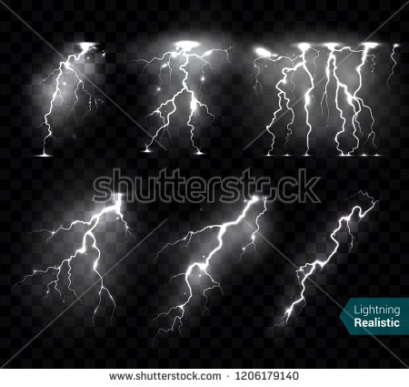 Stock Vector Realistic Lightning Bolts Flashes White Images 450x425 Stock Vector Realistic Lightning Bolts Flashes White Images