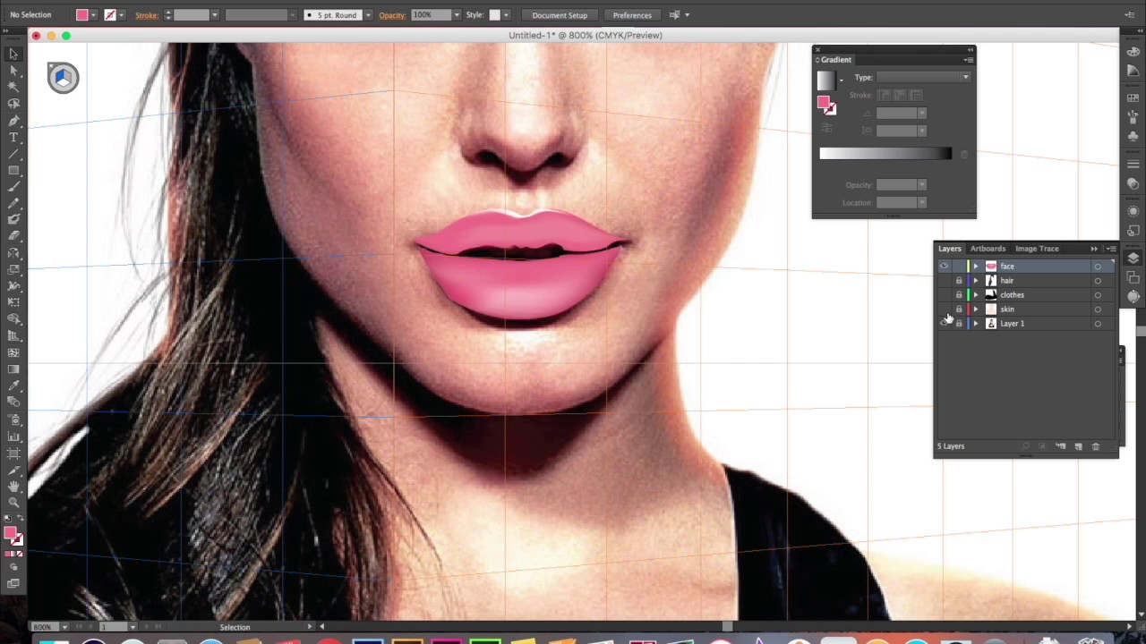 1280x720 Angelina Jolie From Photo To Realistic Vector Portrait Using Adobe