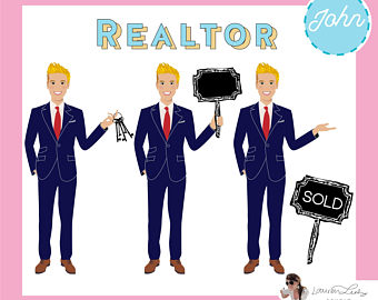 340x270 Real Estate Agent Avatar Realtor Clip Art For Web Design Etsy