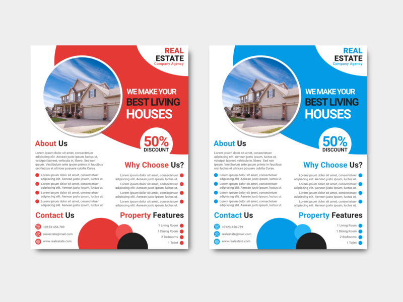 800x600 Real Estate Business Flyer And Brochure Vector Design Template