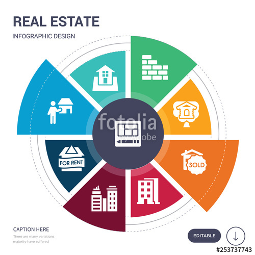 500x500 Set Of Simple Real Estate Vector Icons Contains Such As Plans
