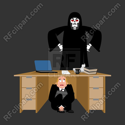 400x400 Businessman Scared Of Grim Reaper Vector Image Of People