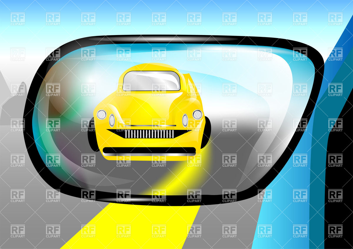Yellow Car In The Rear View Mirror Vector Image Of Transportation 1200x845 Yellow Car In The Rear View Mirror Vector Image Of Transportation
