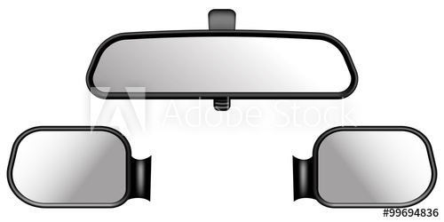 Set Of Car Mirrors On White Background 500x250 Set Of Car Mirrors On White Background