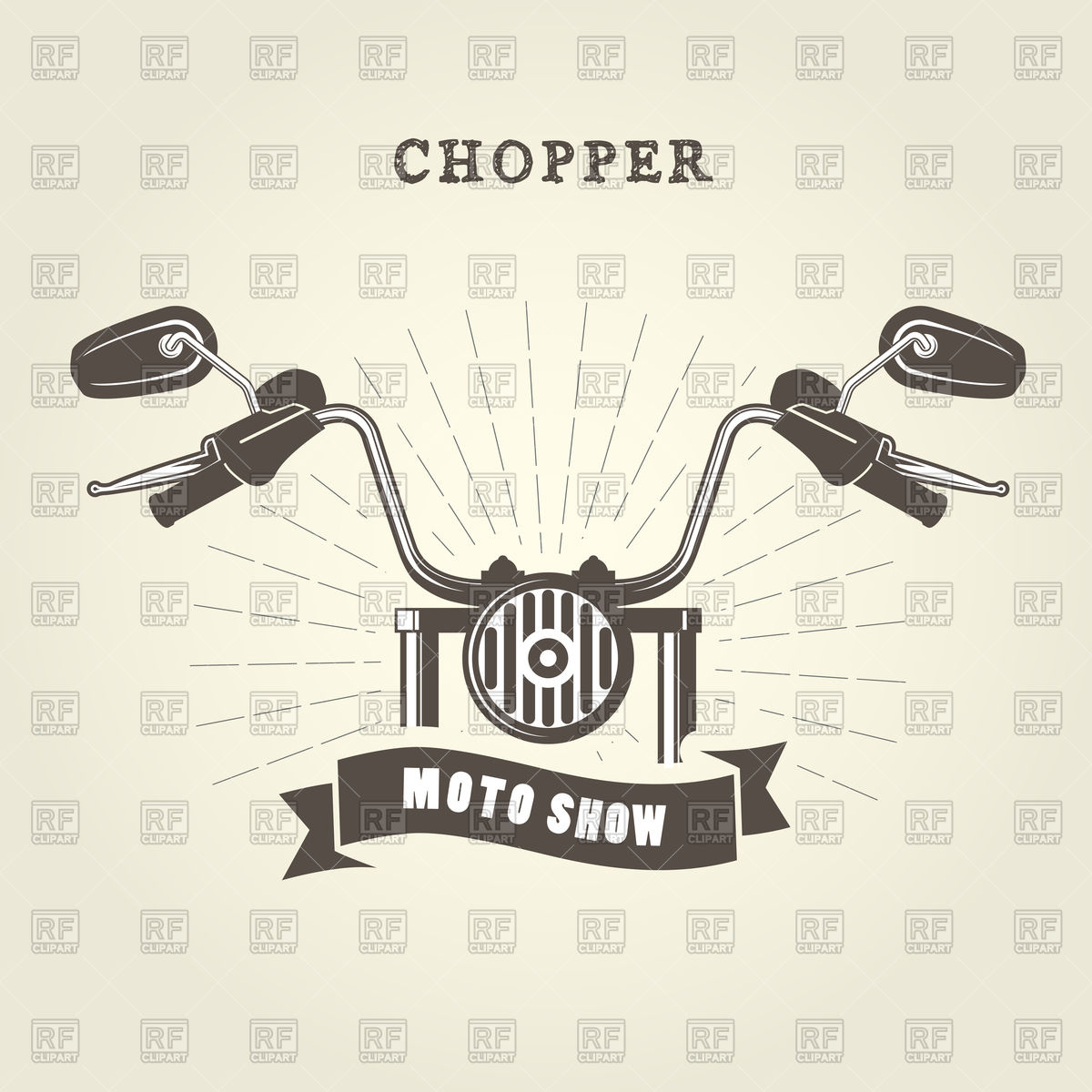 Chopper Moto Handlebar With Rear View Mirrors Vector Image 1200x1200 Chopper Moto Handlebar With Rear View Mirrors Vector Image