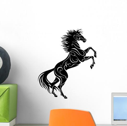 Rearing Horse Vector Silhouette 530x526 Rearing Horse Vector Silhouette