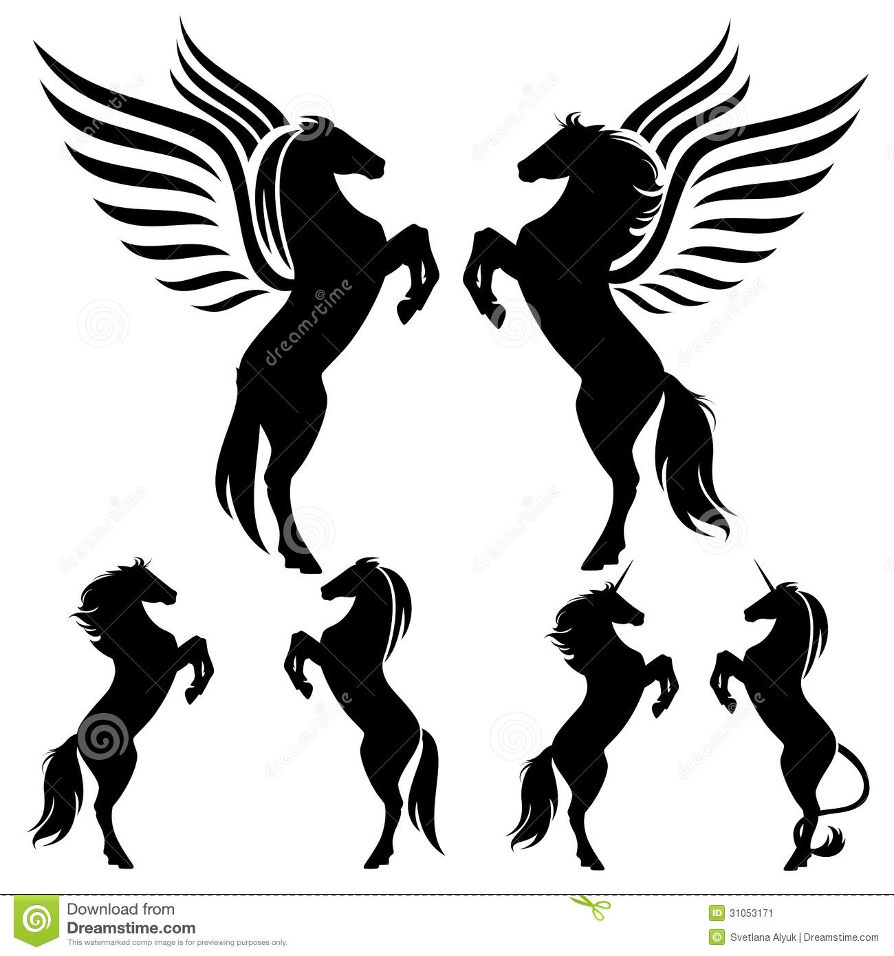Rearing Up Horses Vector Collection 1300x1389 Rearing Up Horses Vector Collection