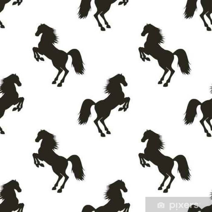 Vector Seamless Pattern With Rearing Horse Poster 700x700 Vector Seamless Pattern With Rearing Horse Poster