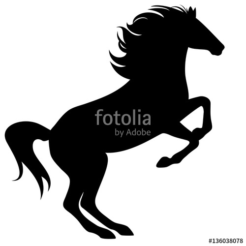 Rearing Horse Fine Vector Silhouette 500x500 Rearing Horse Fine Vector Silhouette