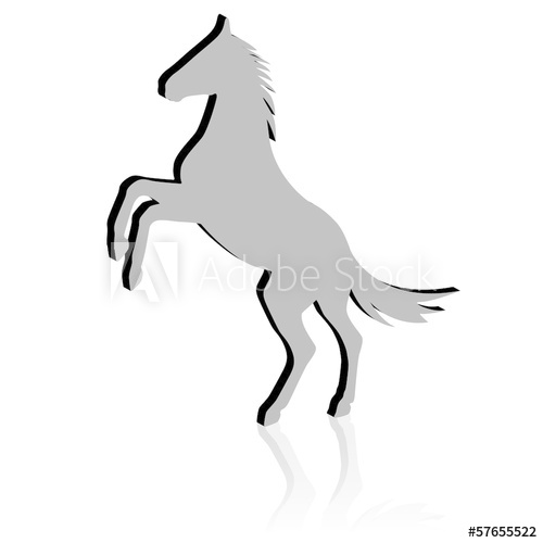 Rearing Up Horse Vector Silhouette 500x500 Rearing Up Horse Vector Silhouette