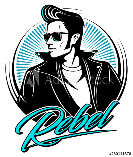 423x500 Rockabilly Rebel In Leather Jacket With A Fifties Hairstyle