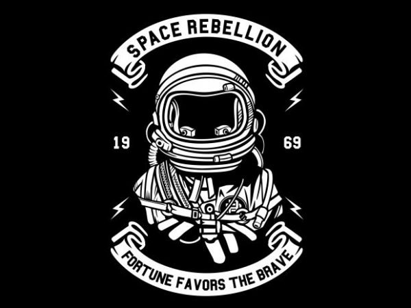 600x450 Space Rebellion T Shirt Template Vector