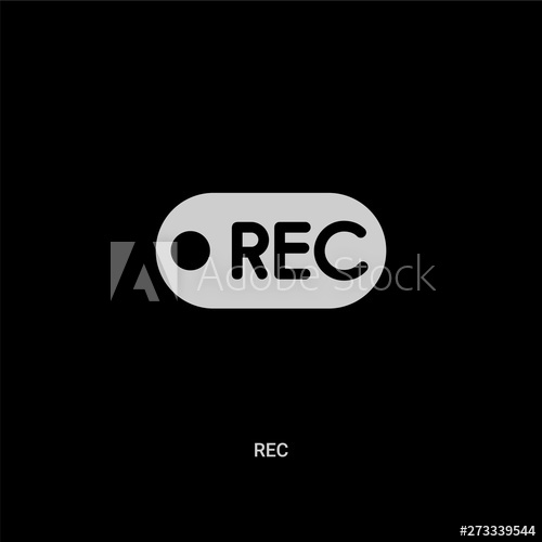 White Rec Vector Icon On Black Background Modern Flat Rec 500x500 White Rec Vector Icon On Black Background Modern Flat Rec