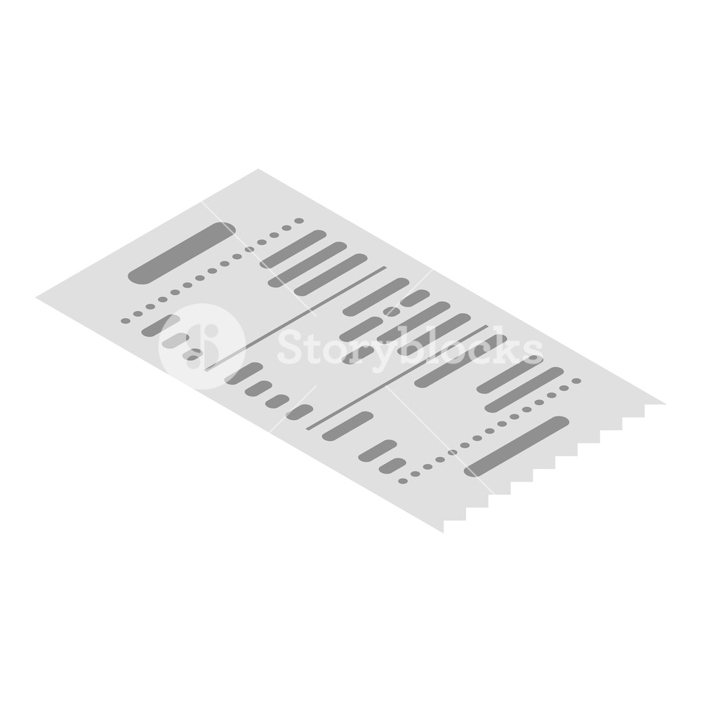 1000x1000 Paper Receipt Icon Isometric Of Paper Receipt Vector Icon For Web