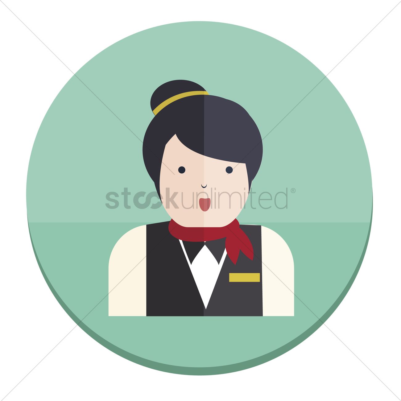 1300x1300 Illustration Of A Hotel Receptionist Vector Image
